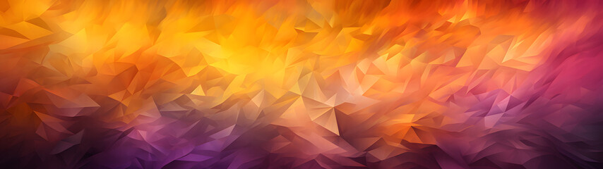 An amber-hued abstract painting bursting with vibrant triangles and a warm light, exuding a colorful and lively energy