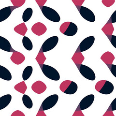 Fototapeta premium Seamless pattern : Navy and pink geometric pattern on white background 