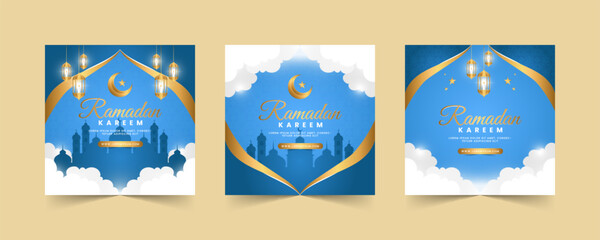 ramadan social media post template for Islamic celebration