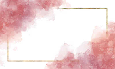 赤い手描きの水彩のフレーム