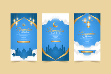 ramadan social media stories template for Islamic celebration