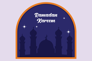 Welcoming Ramadan concept. Colored flat vector illustration isolated.