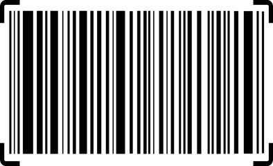Barcode Icon. Almost black barcode for scanning to check product prices Isolated on transparent background. Trendy vector illustration buy market mark symbol for website design and mobile app. - obrazy, fototapety, plakaty
