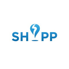 shipping delivery point icon. Blue location gps pin delivery icon vector