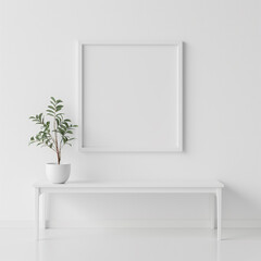 Fototapeta na wymiar white square frame mockup