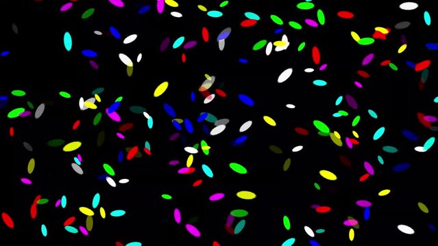 Moving colorful microbes motion graphics with plain black background