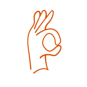 Hand gestures line icon