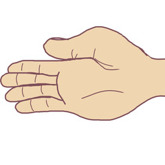 Fat simple hand of the person