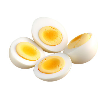 Hard Boiled Eggs Isolated On Transparent Background