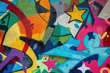 Colorful graffiti art on an urban wall