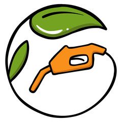 Bio fuel - colored hand drawn icon