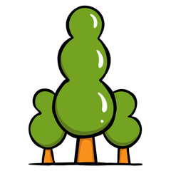 Forest - colored hand drawn icon
