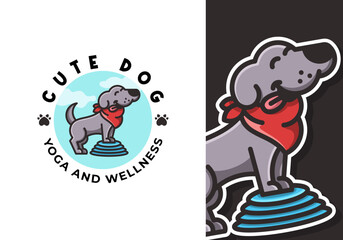Cute dog yoga  Health therapy in a playful