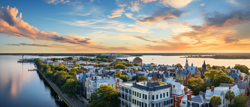Panoramic view of Savannah, Georgia Advertising and travel photography