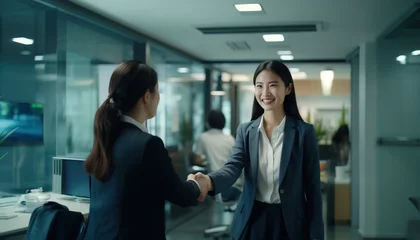  businesswoman shaking hands with business coworker © Rumi X