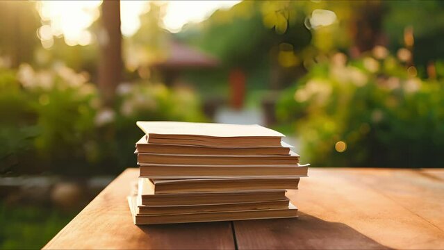 Closeup of a stack of ecofriendly pamphlets promoting sustainable living practices.