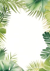 Fototapeta na wymiar frame of tropical leaves
