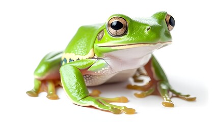Obraz premium Green Tree Frog isolated on white background