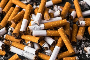 broken cigarettes arrangement