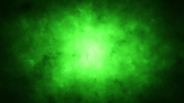 Artistic dark green smoke motion loop animation. Copy space background.