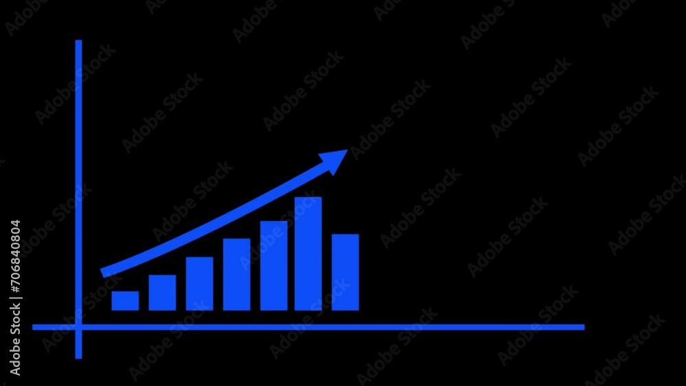 Aufkleber business growth and business success globing graph presentation. abstract business growth graph anim