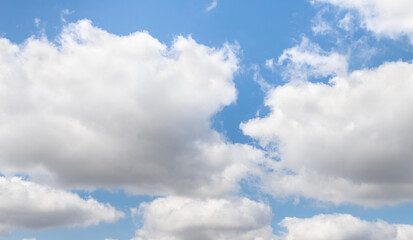 The unique  beauty of a clear cloudy daytime summer sunny calm bright sky