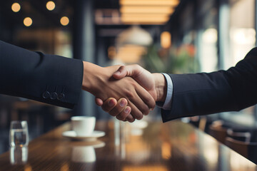 A high-powered business negotiation where the art of persuasion and relationship-building plays a crucial role in reaching mutually beneficial agreements. - obrazy, fototapety, plakaty