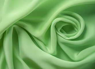 light grayish green color satin fabric silk for background. fabric textile drape with crease wavy folds, wind movement, background, texture.