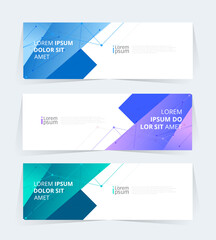 Geometric banner design with Vector presentation template.
