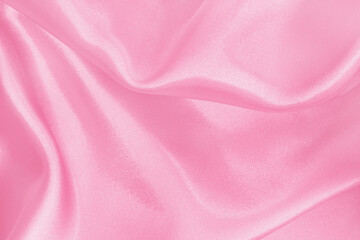 Pink fabric cloth texture for background and design art work, beautiful crumpled pattern of silk or linen.