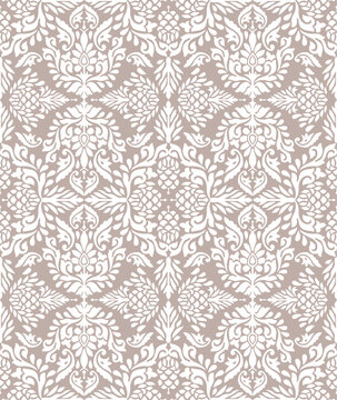 Seamless vector floral damask wallpaper design