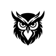 Fototapeta premium owl logo with solid black color