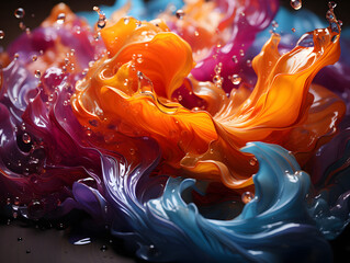 A colorful swirl of liquids moving in the background