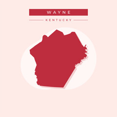 Vector illustration vector of Wayne map Kentucky