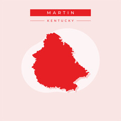 Vector illustration vector of Martin map Kentucky