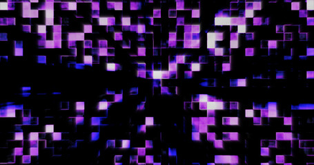 Purple energy glowing blocks digital futuristic squares computer bright background
