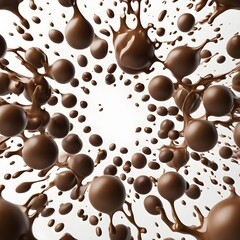 Obraz premium chocolate milk splash, no glass, on a white background