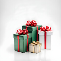 Obraz premium christmas gift boxes on a white background