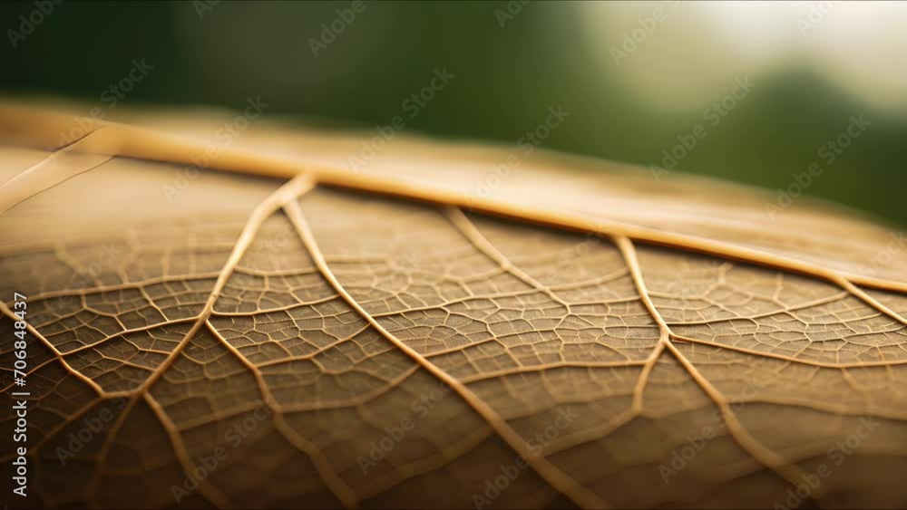 Poster the intricate patterns and texture of a leaf, a reminder to pay attention to the small details and b