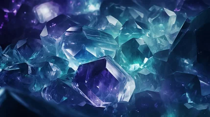 Poster Background of fluorite crystals in purple and turquoise color © Татьяна Оракова