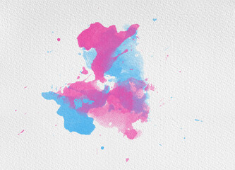 
Abstract watercolor on a white background. The color splashes on the paper.