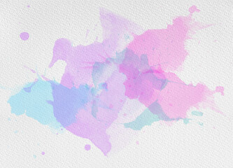 
Abstract watercolor on a white background. The color splashes on the paper.