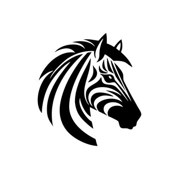 simple zebra head logo with solid black color