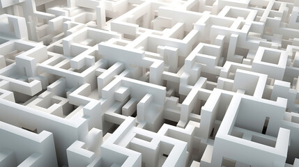 Tiny man entering a mysterious maze, labyrinth. Making right decision concept
