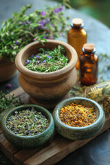 Obraz na płótnie Canvas medicine herbs and spices