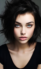 Fototapeta premium A painting of... Sun-Kissed Smile Unveiling Inner Harmony, Moonlight Draped on Velvet Eyes, Woven Threads of Story in Every Brushstroke, Where Strength Blooms Like a Delicate Rose.