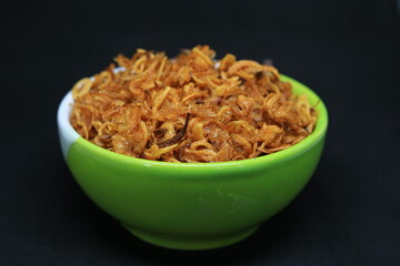 Bowl of  fried onion