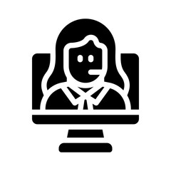 remote worker glyph icon