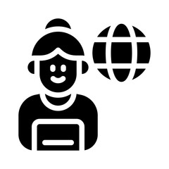 remote worker glyph icon