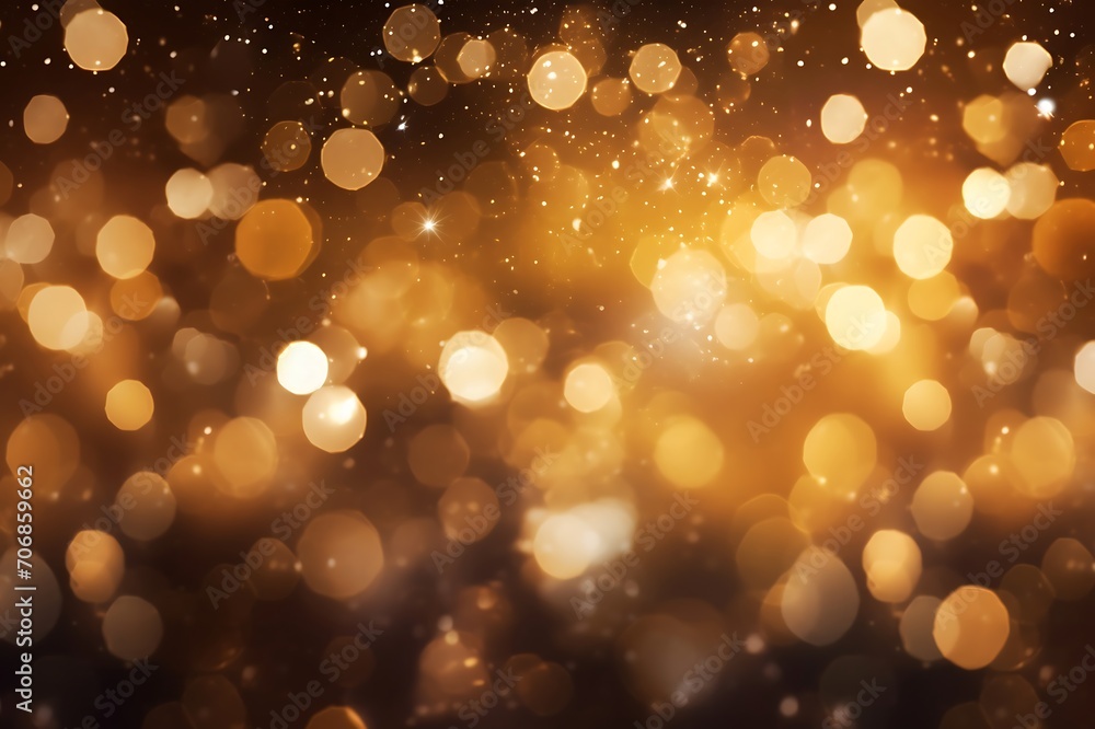 Poster abstract background with bokeh defocused lights and stars.
